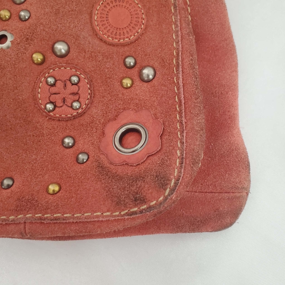 Fossil Mini Crossbody Bag Red Suede Women's Bag - Picture 9 of 9